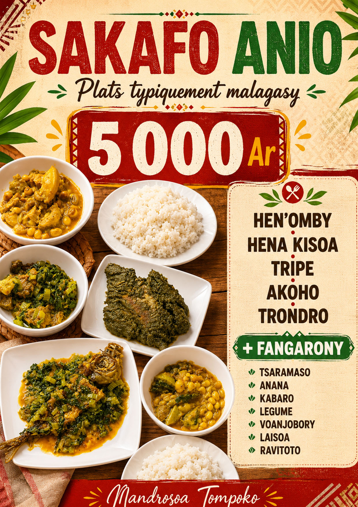 Menu restaurant page 1