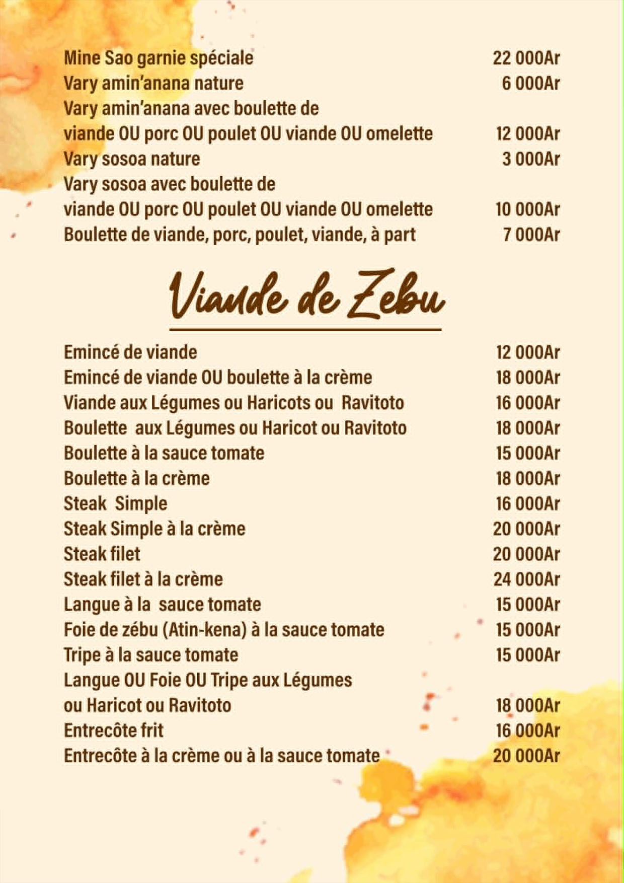 Menu restaurant page 4